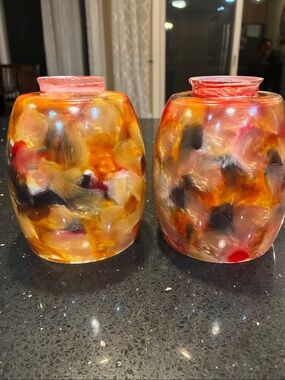 Aspen Art Glass Amber Multicolor Decorative Lights set of 2!
